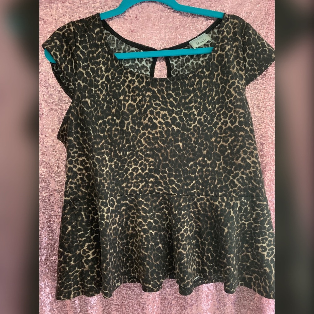 Cheetah print peplum shirt